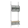 Børnegarderobe BST Kombination C, Startsektion 2 pladser B 600 mm, lys grå