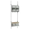 Børnegarderobe BST Kombination C, Startsektion 2 pladser B 500 mm, lys grå