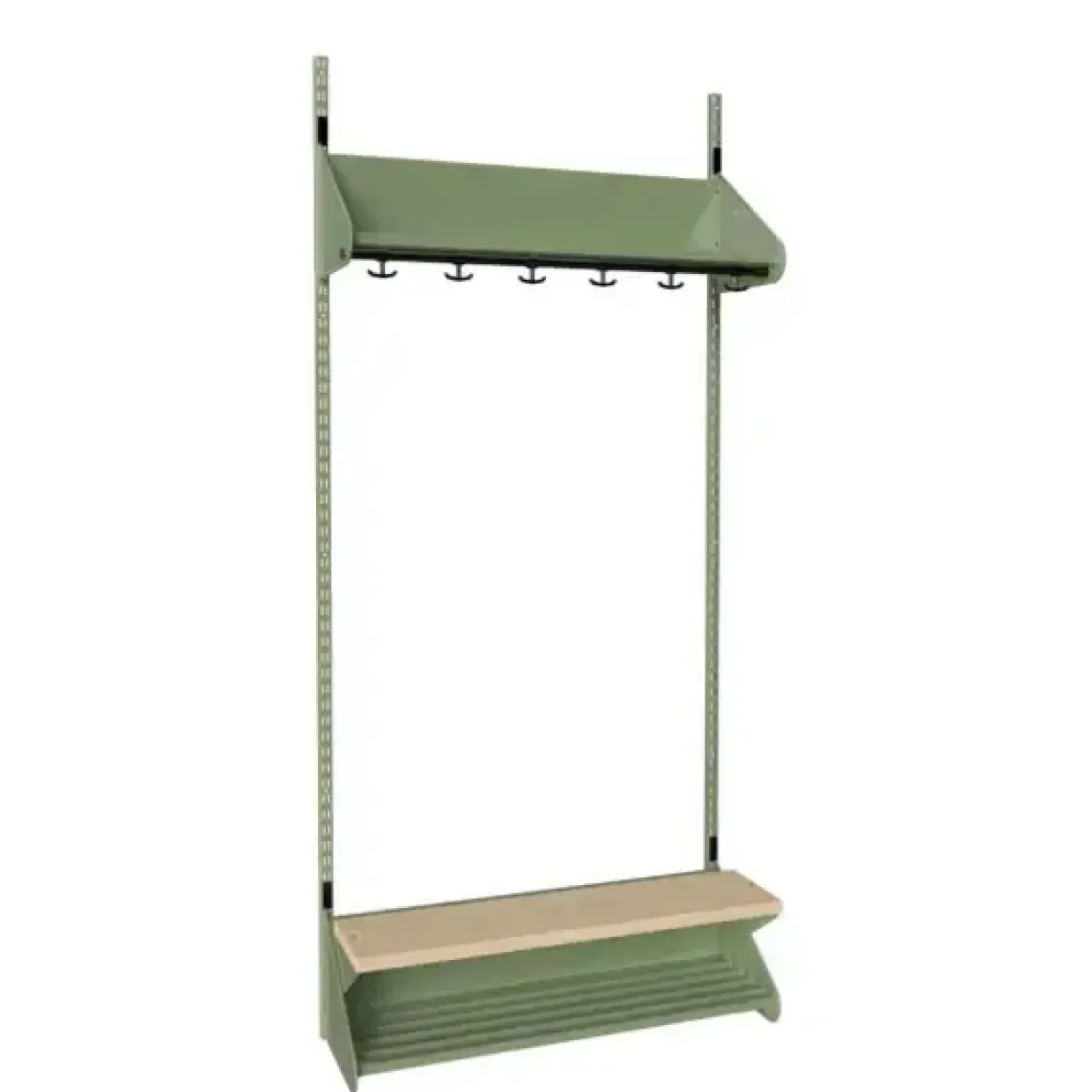 Børnegarderobe BST Kombination E, Startsektion 3 pladser B 750 mm, mørk grå