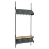 Børnegarderobe BST Kombination G, Startsektion 3 pladser B 750 mm, mørk grå
