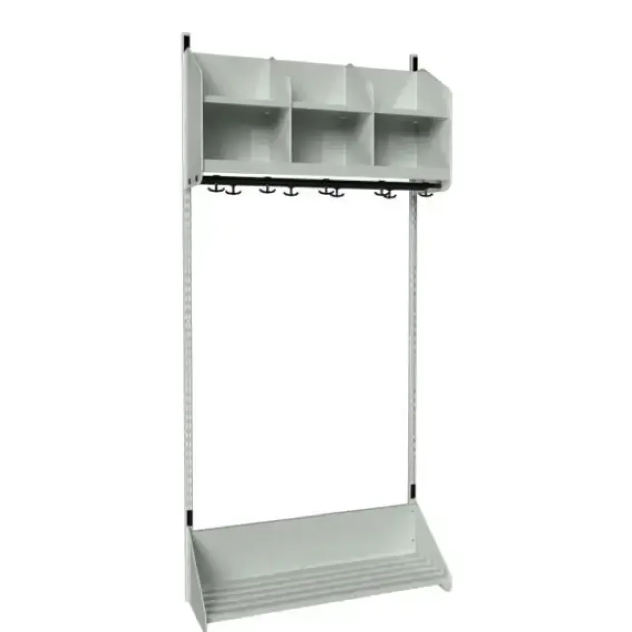 Børnegarderobe BST Kombination B, Startsektion 3 pladser B 900 mm, lys grå