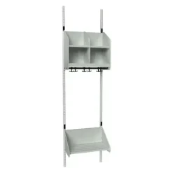 Børnegarderobe BST Kombination G, Startsektion 2 pladser B 600 mm, lys grå