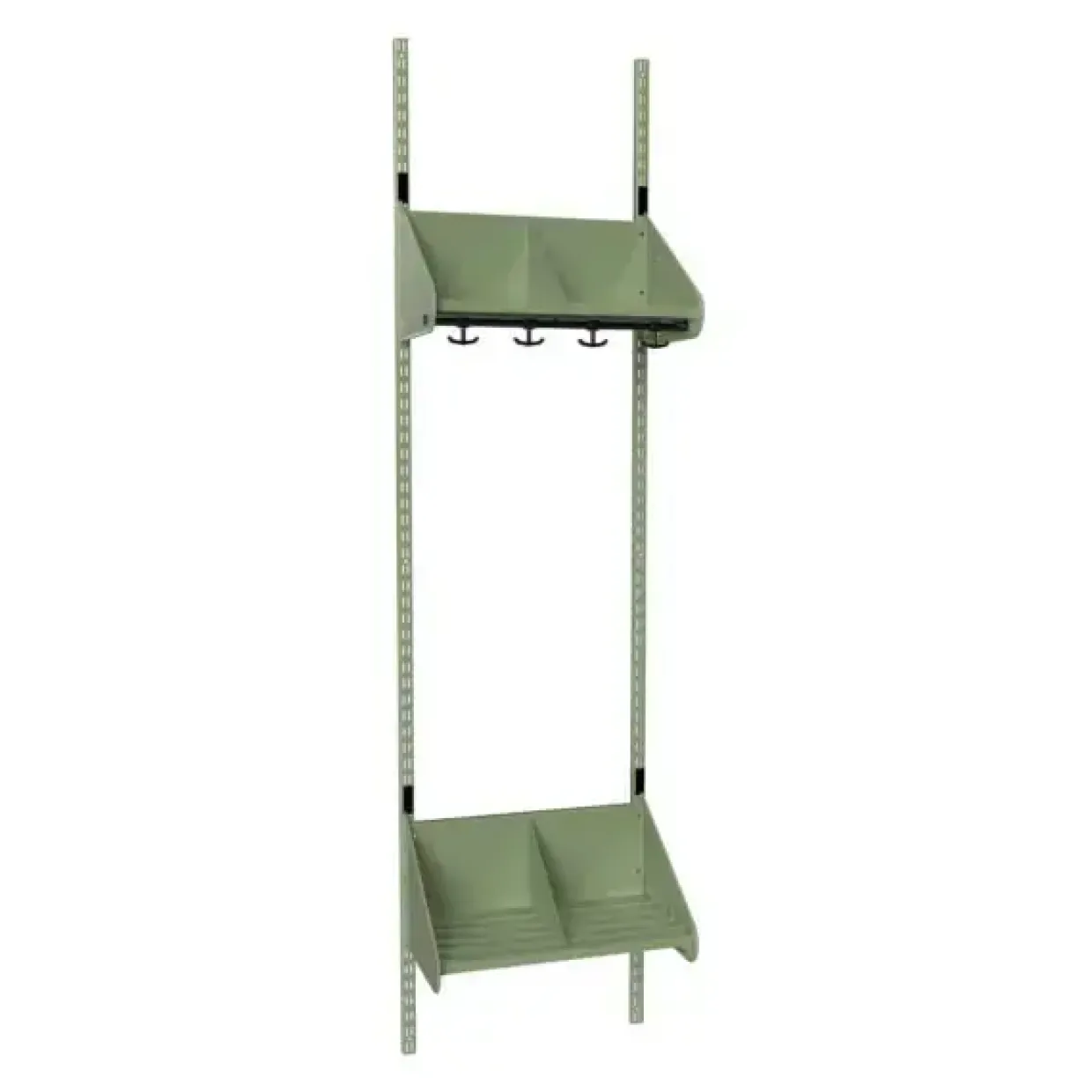 Børnegarderobe BST Kombination H, Startsektion 2 pladser B 600 mm, hvid