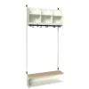 Børnegarderobe BST Kombination D, Startsektion 3 pladser B 900 mm, hvid