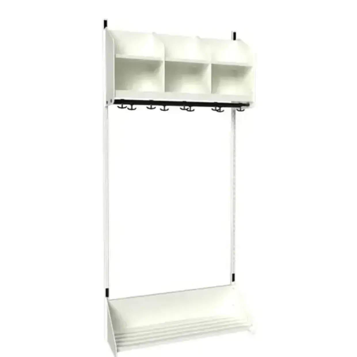 Børnegarderobe BST Kombination B, Startsektion 3 pladser B 900 mm, hvid