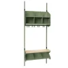 Børnegarderobe BST Kombination C, Startsektion 3 pladser B 750 mm, grøn