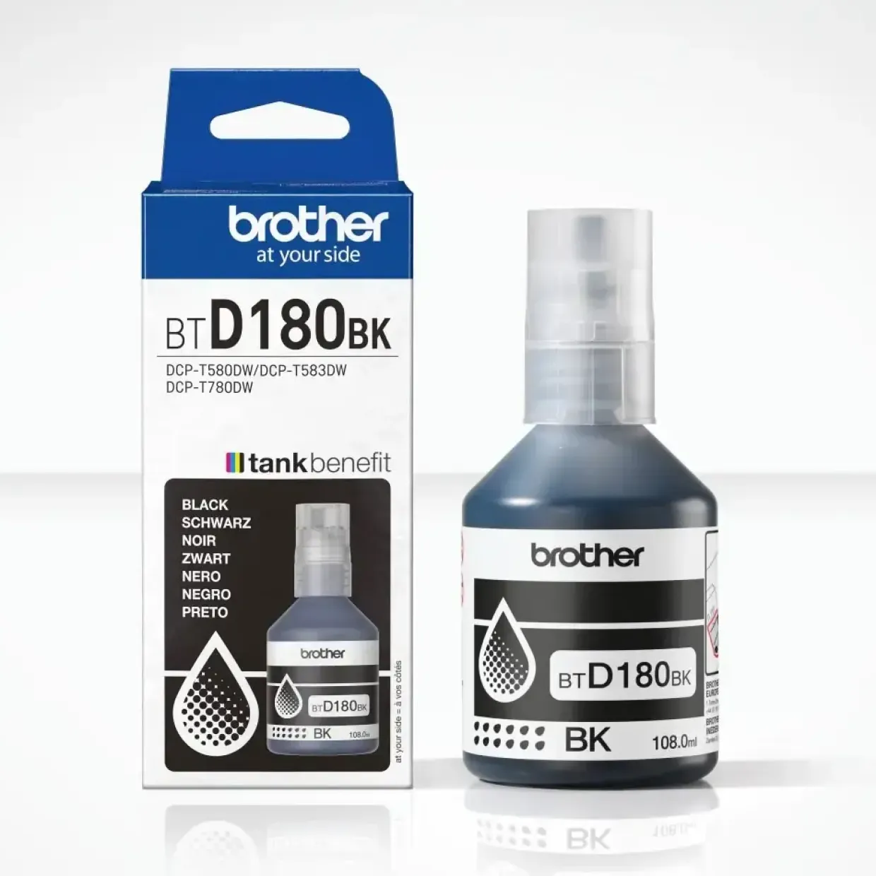 Brother BTD180BK, Blækflaske, Sort, 7500 sider