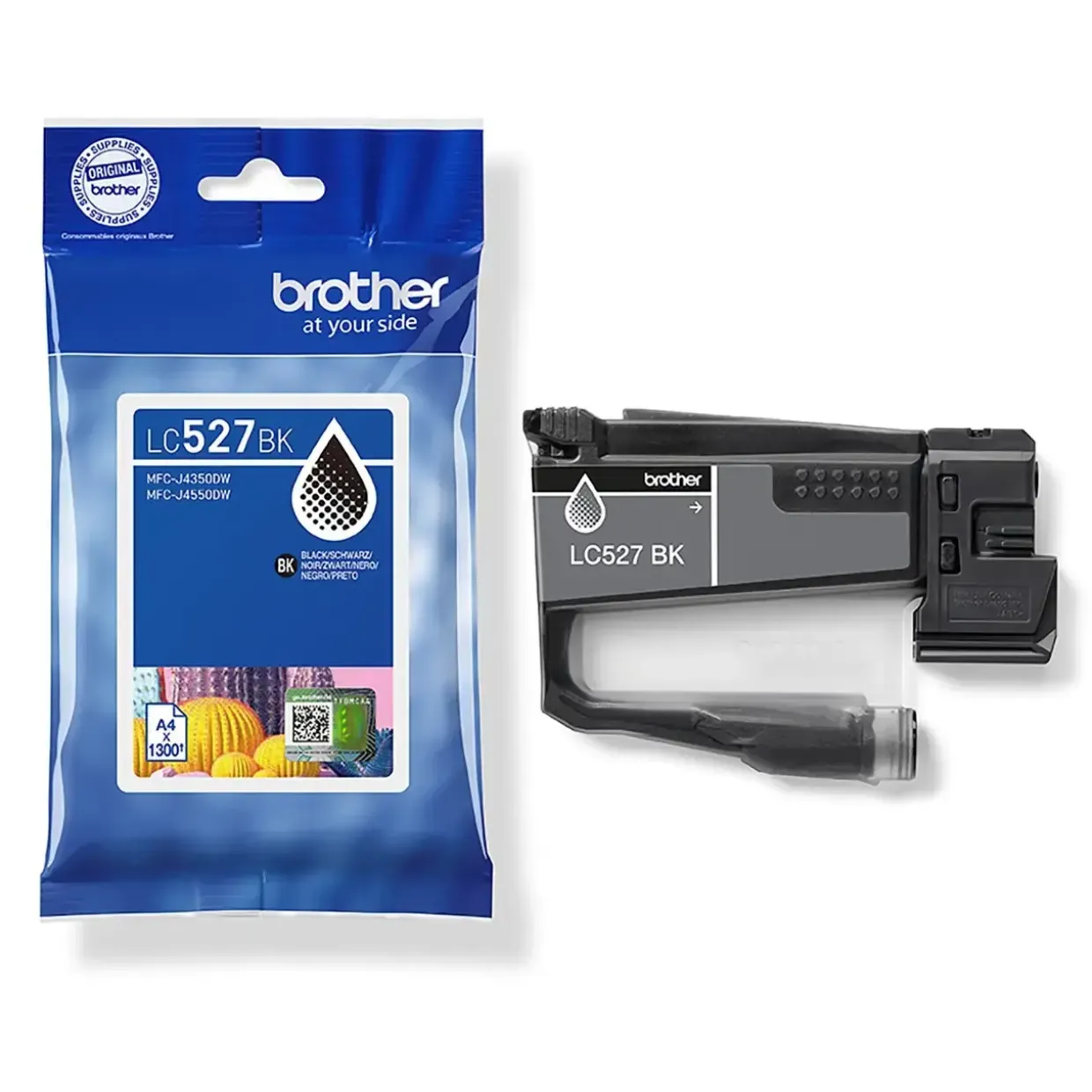 Brother LC527BK, Blækpatron, Sort, 1.300 sider - Til MFC-J4350DW/MFC-J4550DW