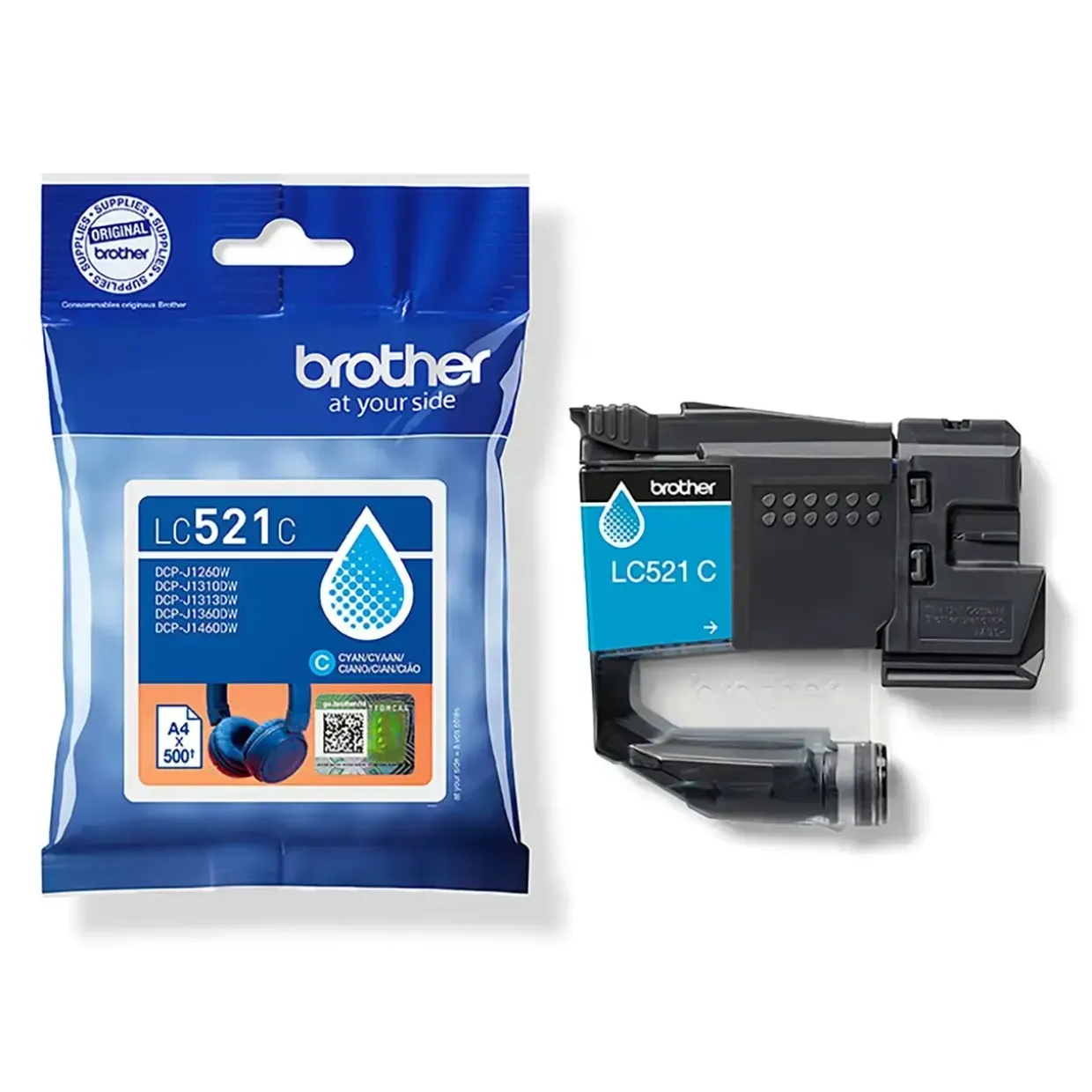 Brother LC521C, Blækpatron, Cyan, ink cartridge