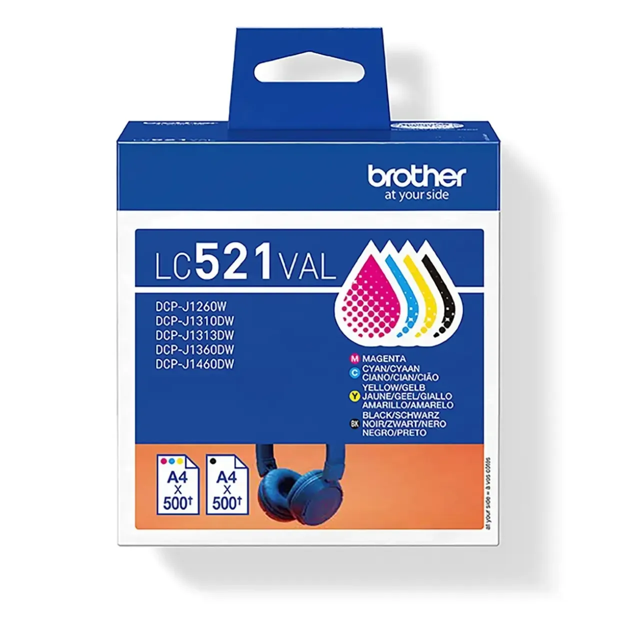 Brother LC521VAL, Blækpatron, Farvet, Multi-Pack, CMYK, ink cartridges