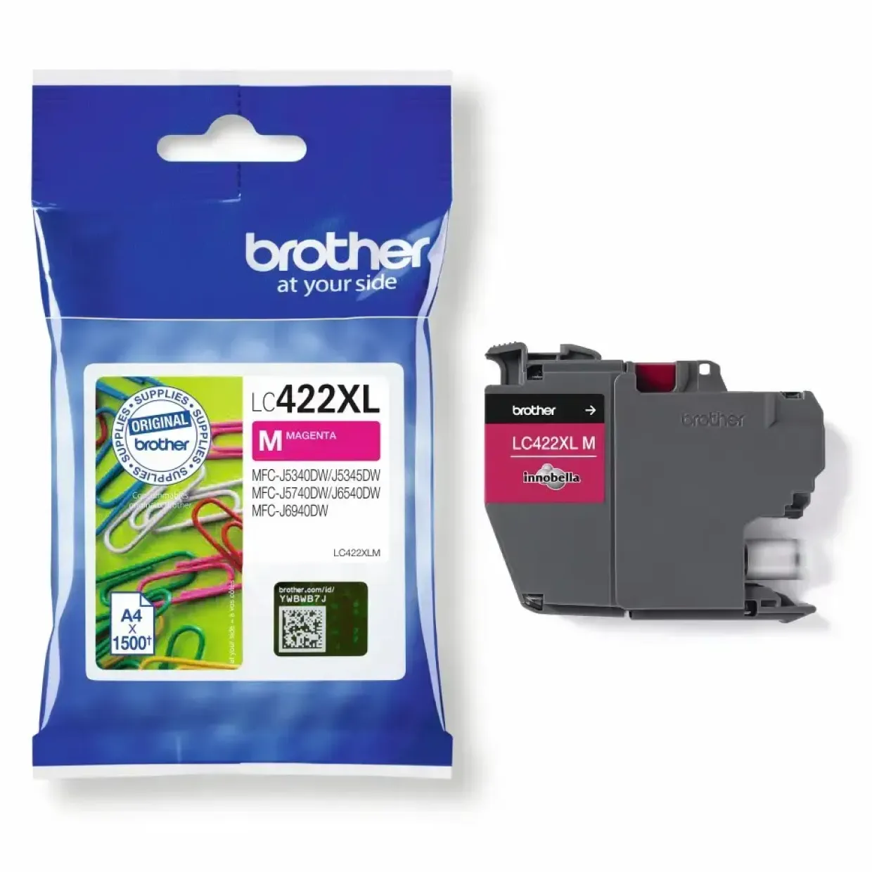 Brother LC422XLM, Blækpatron, Magenta, 1500 sider