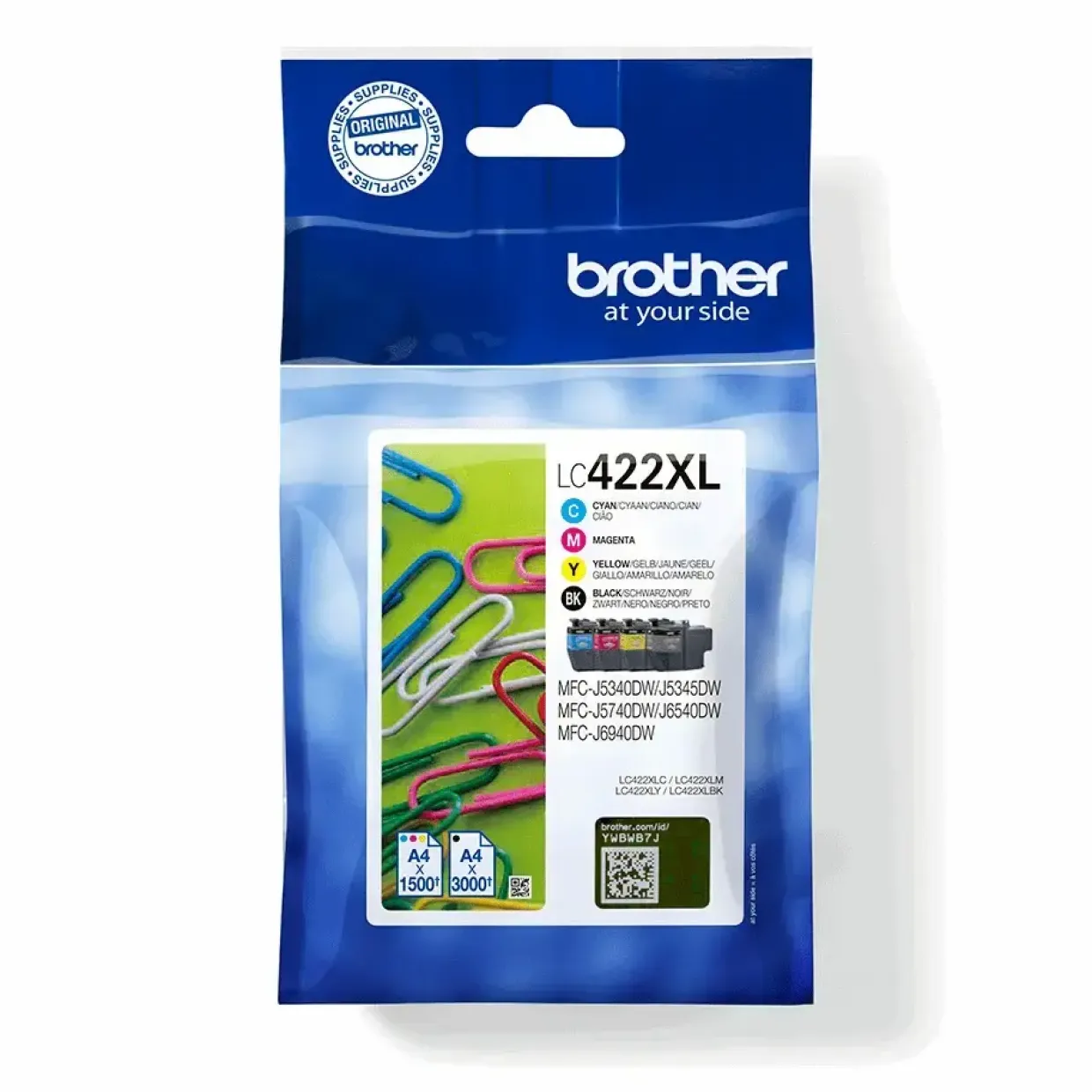 Brother LC421XLVAL, Blækpatron, Sort & Farvet, 500 sider, Sampak