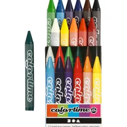Colortime farvekridt - 11 mm tykkelse - 10 cm lange - 12 stk. i assorteret farver
