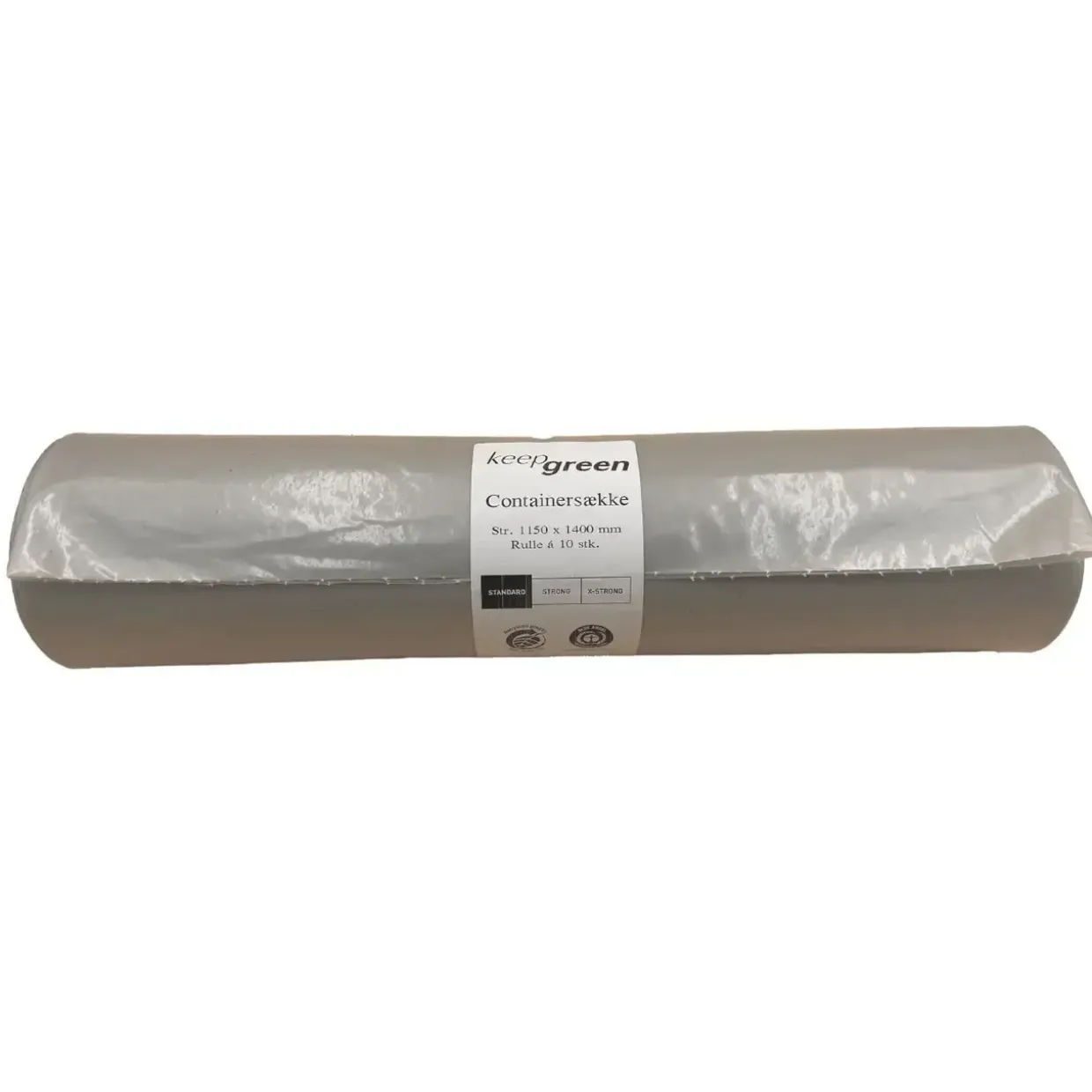 Containersæk KeepGreen 240ltr B650/250xL1400mm 40my Standard Transparent - 12 rl x 10 stk/krt