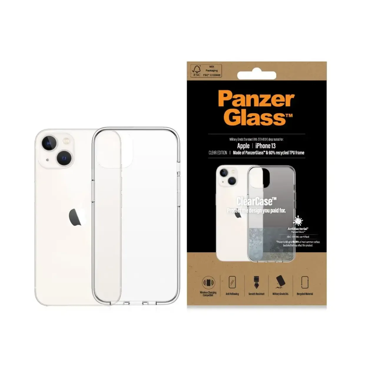Cover – PanzerGlass ClearCase AB – iPhone 13 | 13 Pro – Transparent
