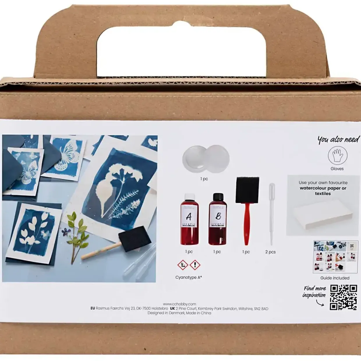 Cyanotypi kit - tilbehør - blå - 1 pk
