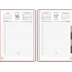 Dagkalender - 138x177mm - Spiral - PP-plast - Rød - 2027 - Mayland - 27210040