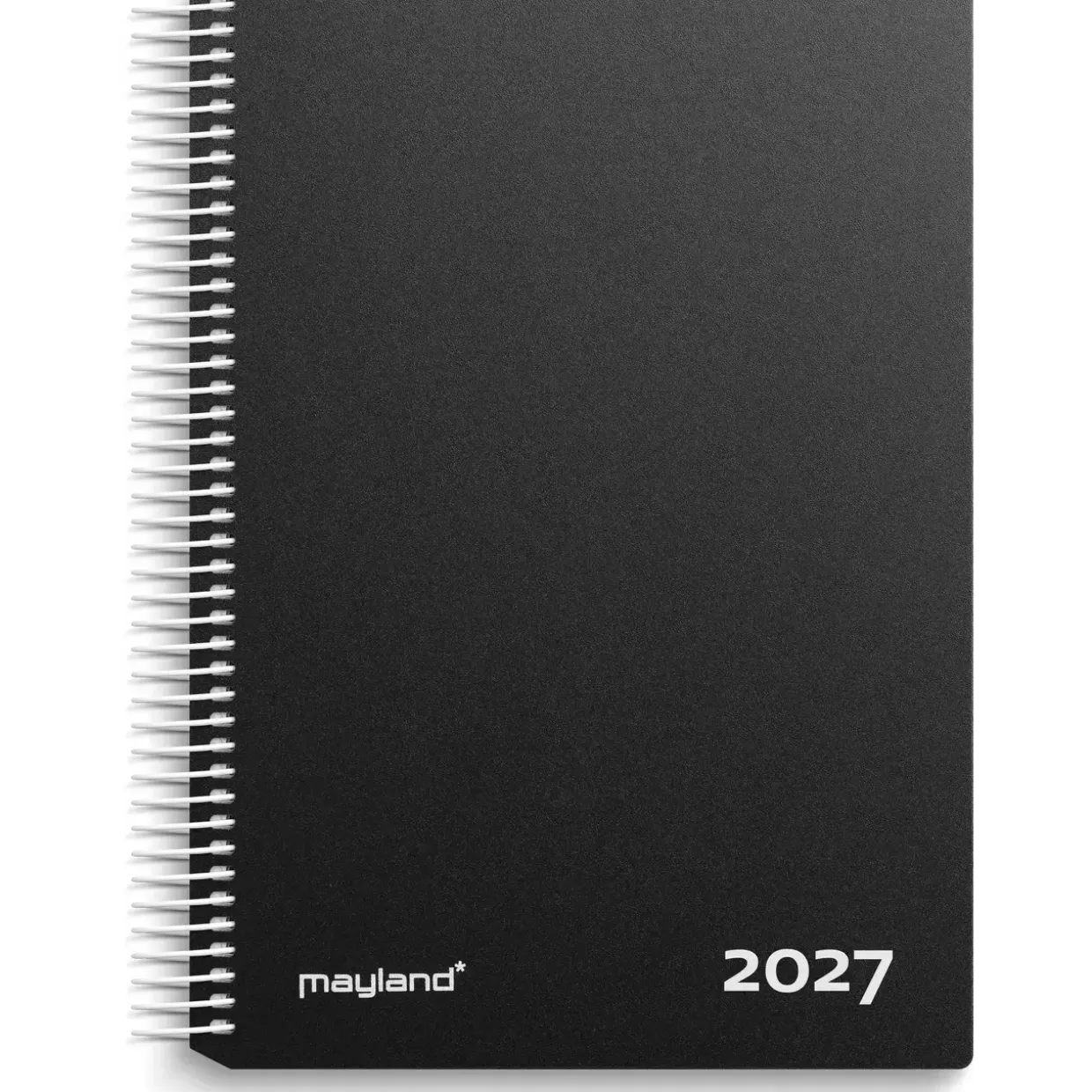 Dagskalender - Timekalender - Spiral - Sort - PP-plast - 24,2 x 19 x 2,8 cm - 2027 - 27218000