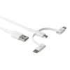Dbramante1928 Re-charge - 3in1 Cable–USB A to USB-A,C & Lightn-W, hvid