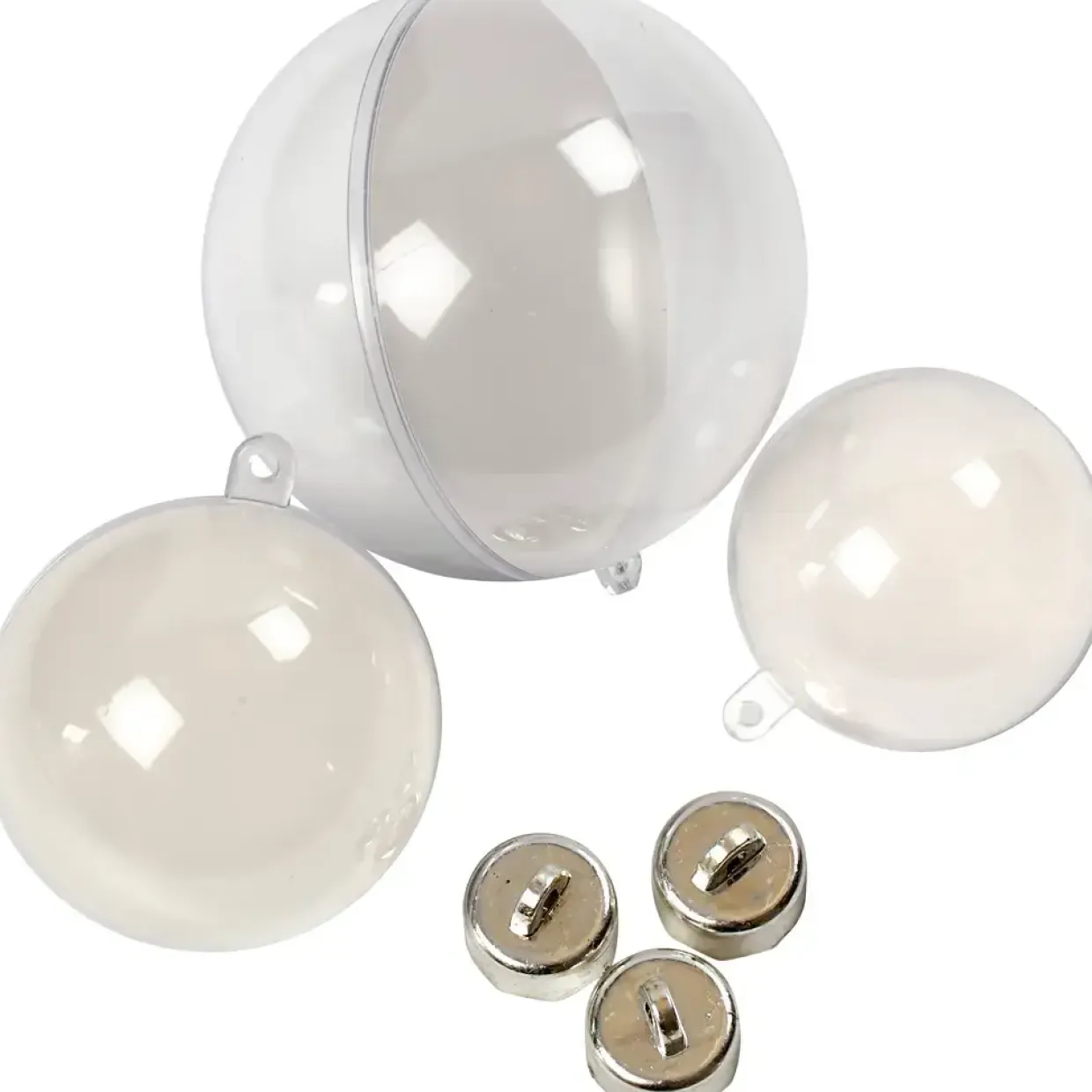 Deko-julekugler - 5/6/8 cm - Klar plast - 60 stk
