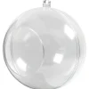 Dekorationskugle med hul, diam. 8 cm, transparent, 5stk.