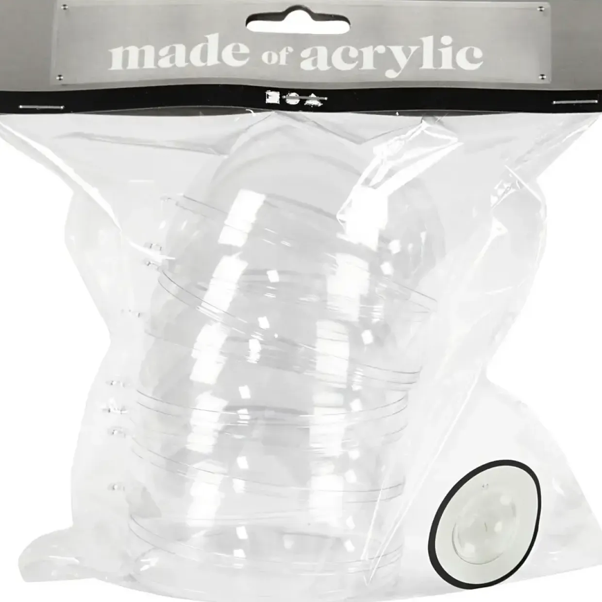 Dekorationskugle med hul, diam. 8 cm, transparent, 5stk.