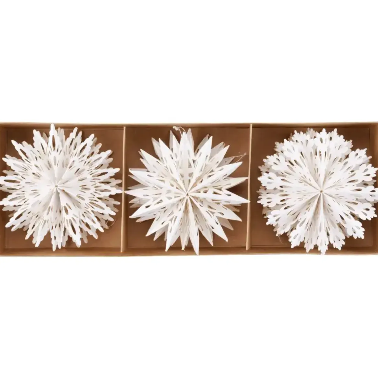 Dekorationsstjerner - Papir - Ø10 cm - Hvid - 9 stk pr. æske - 3 æsker