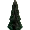 Dekorationstræ 30cm - Grøn juletræ med glimmer - 6 stk
