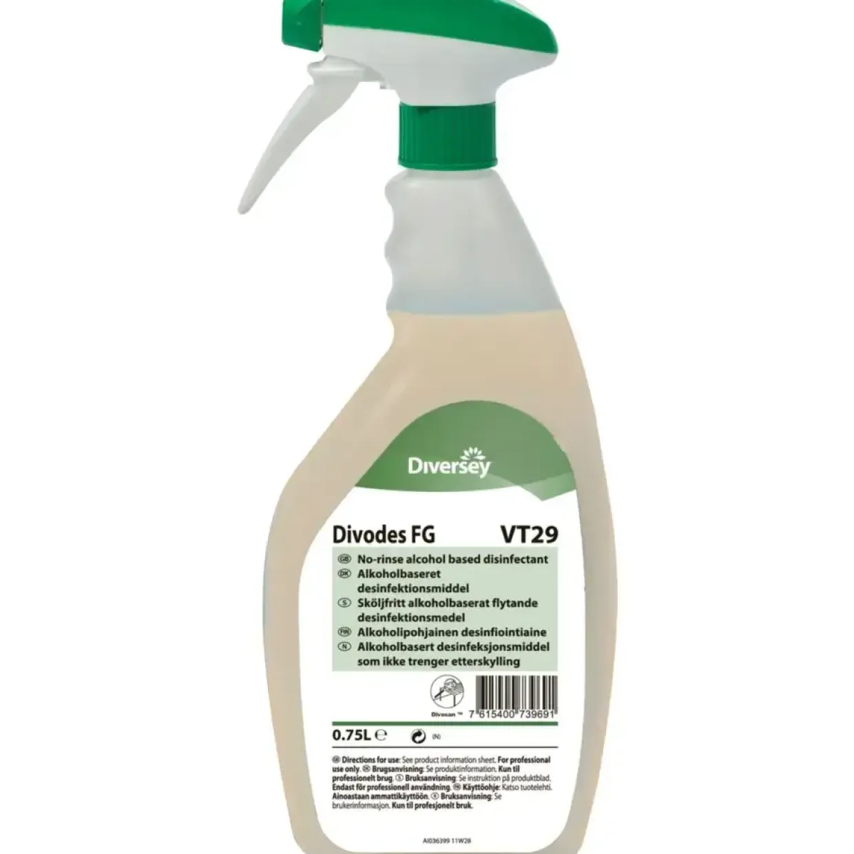 Desinfektion spray, DI Divodes, FG VT29, alkoholbaseret spray, 750 ml - 6 stk