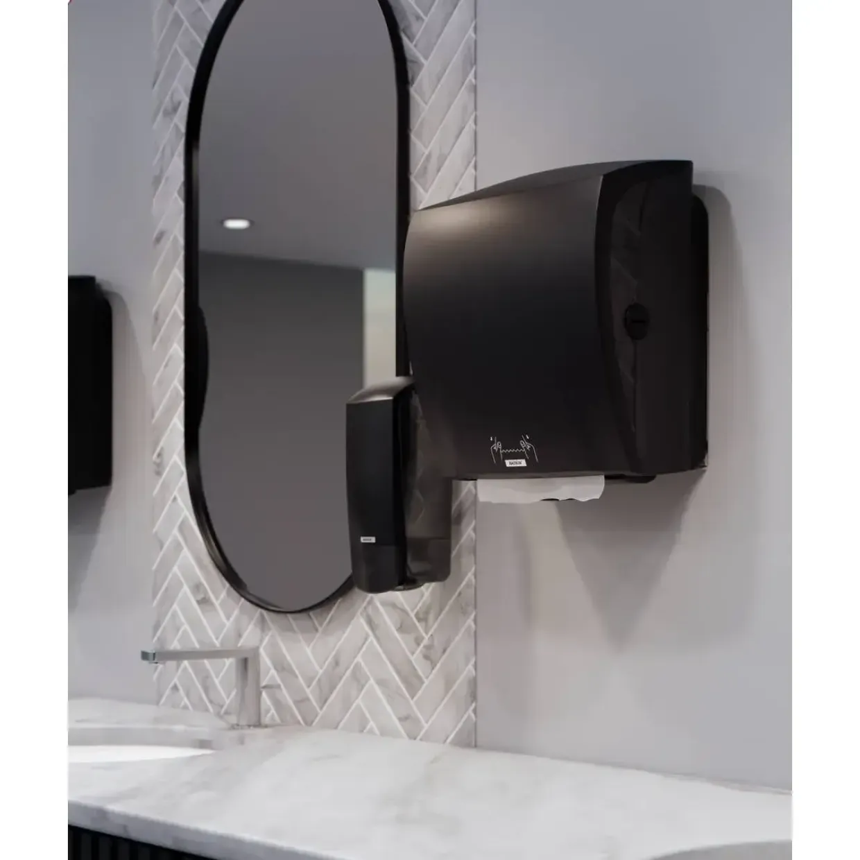 Dispenser t/aftørringspapir, Katrin 82070, system towel sort XL 82070 Sort