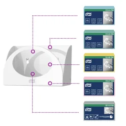 Dispenser til aftørringsklude Tork 655100 Small Pack W8 - hvid