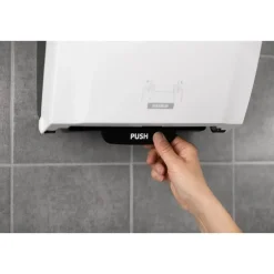 Dispenser til håndklæderuller, Katrin 82094, 21,6x32,2x39,7cm hvid plast