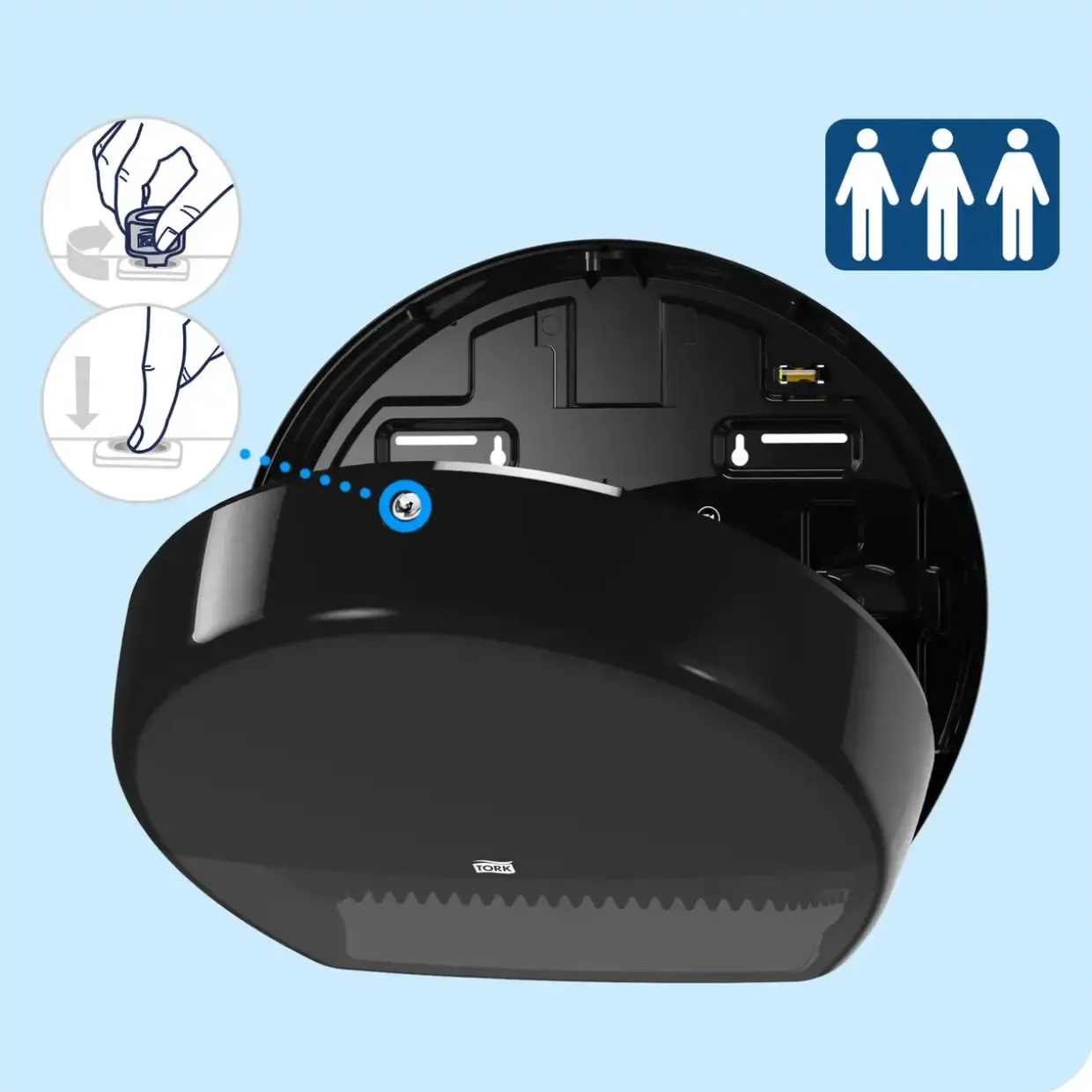 Dispenser til toiletpapir jumbo Tork 554008 Jumbo T1 - sort