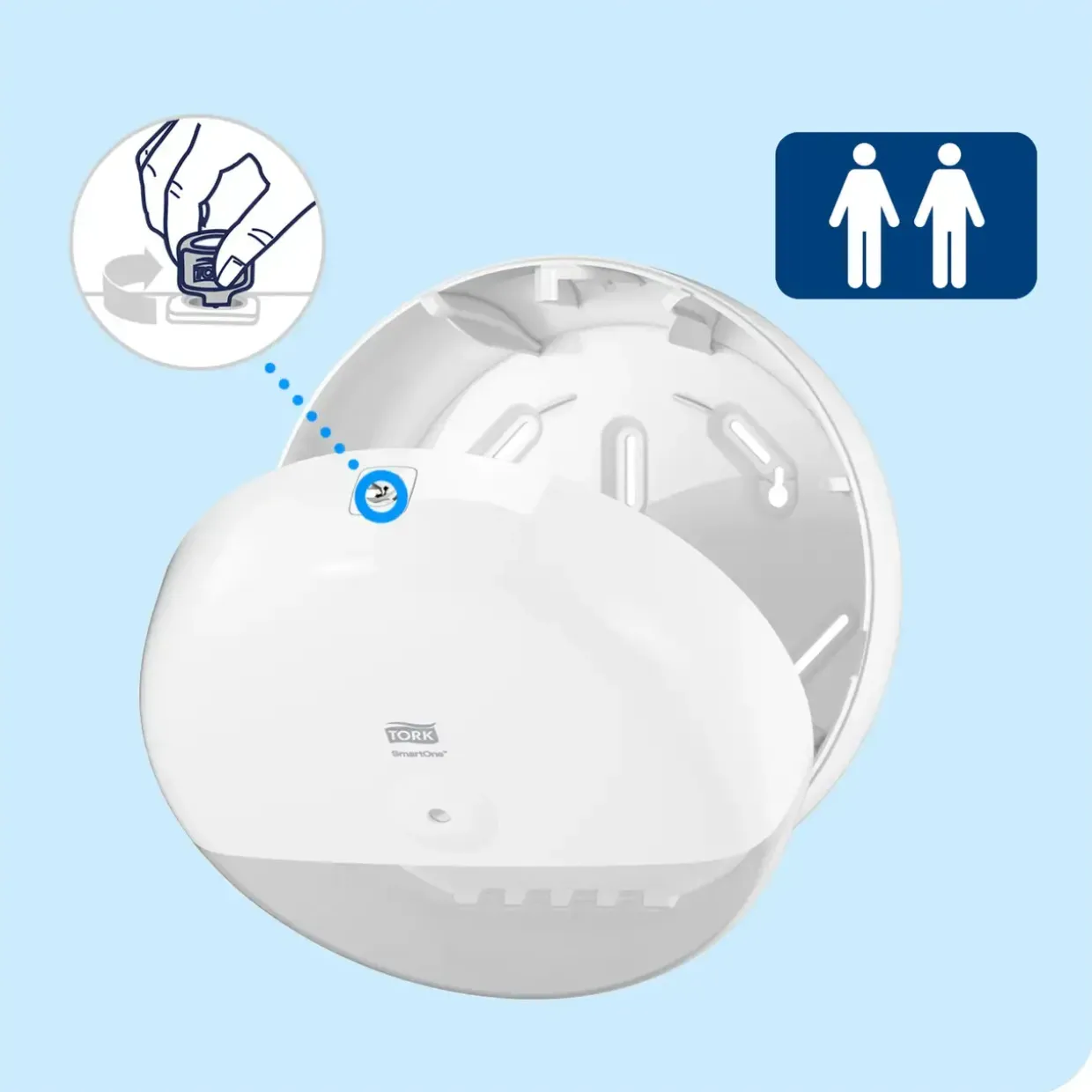 Dispenser til toiletpapir Tork 680000 SmartOne T8 - hvid