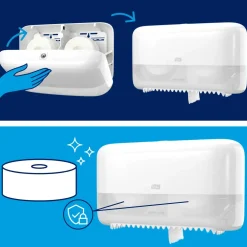 Dispenser Tork 558048 Midsize Twin T7 sort til toiletpapir uden paphylse