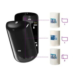 Dispenser Tork M1 558008 sort - til mini håndklæderuller