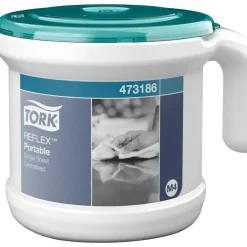 Dispenser, Tork 473186 M4, 27,8x23,6x22,2cm, blå, plast, til håndklæderuller med centertræk