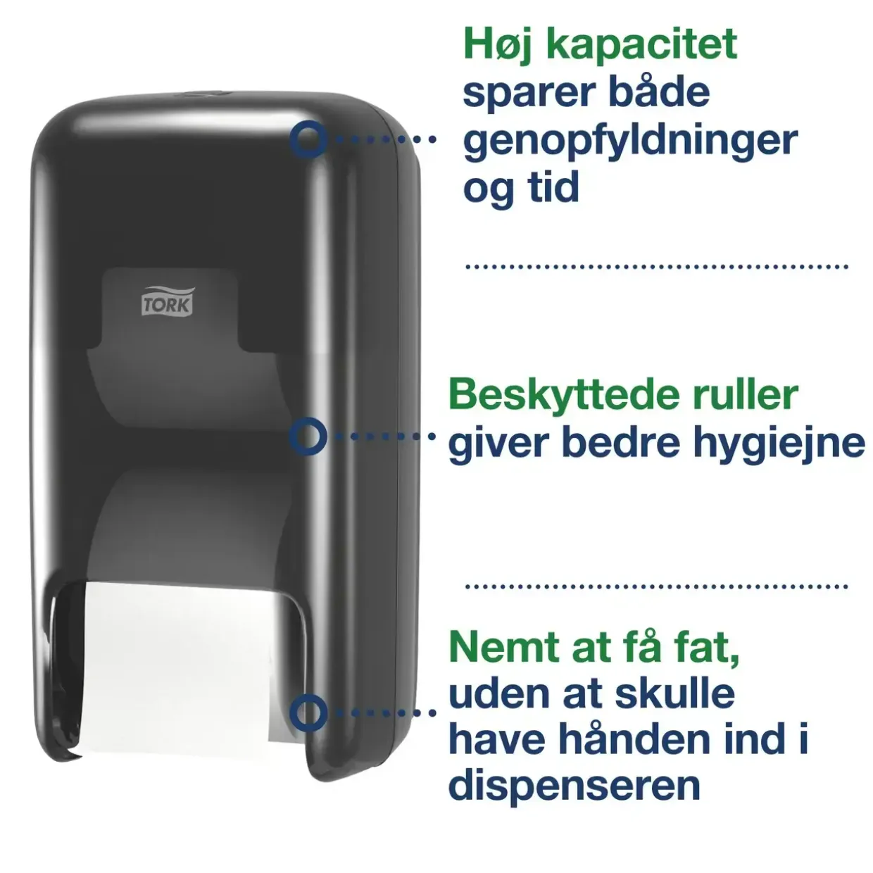 Dispenser Tork OptiServe T7 sort 2 ruller u/hylse 558042