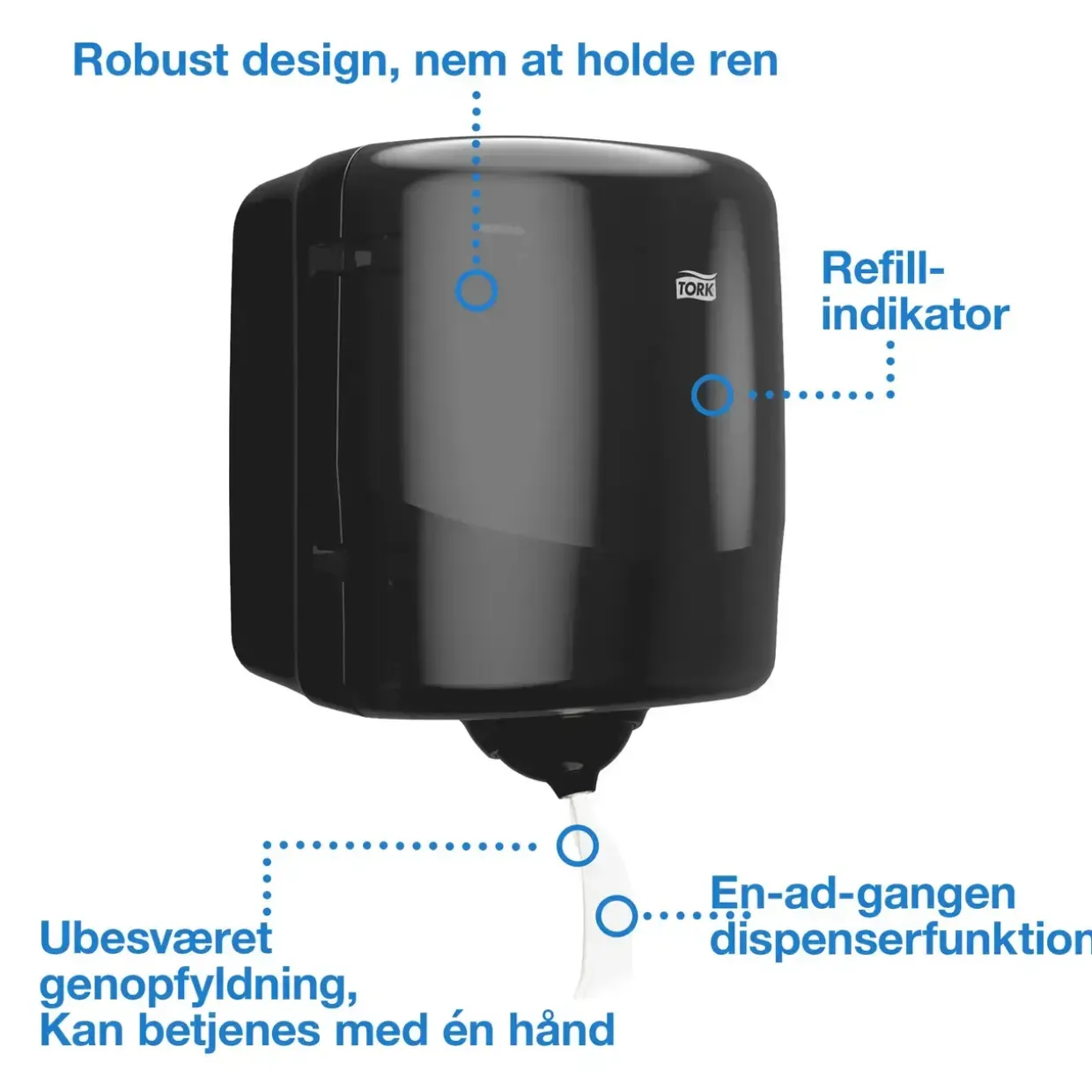 Dispenser Tork Reflex M4 sort aftørringspapir 473191