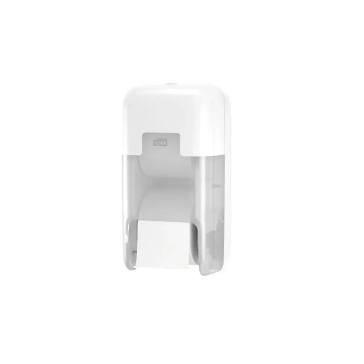 Dispenser, Tork 558041, T7, 17,1x32,3x17,4cm, hvid, plast, til 2 ruller toiletpapir