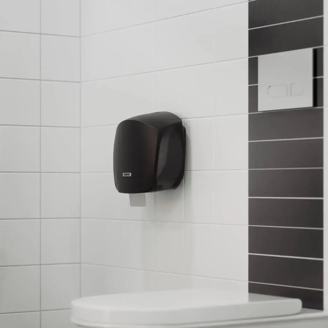 Dispenser t/toiletpapir, Katrin 82186, Inc Gigant L sort plast *RESTSALG*