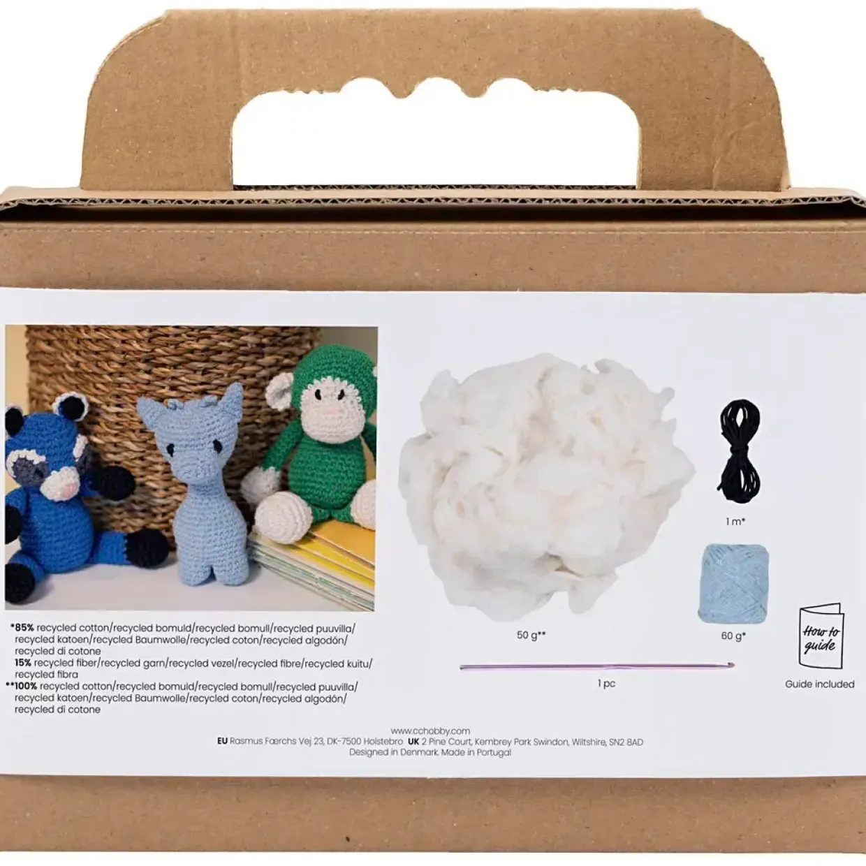 DIY Kit Amigurumi, Giraf, lys blå, 1 pk.