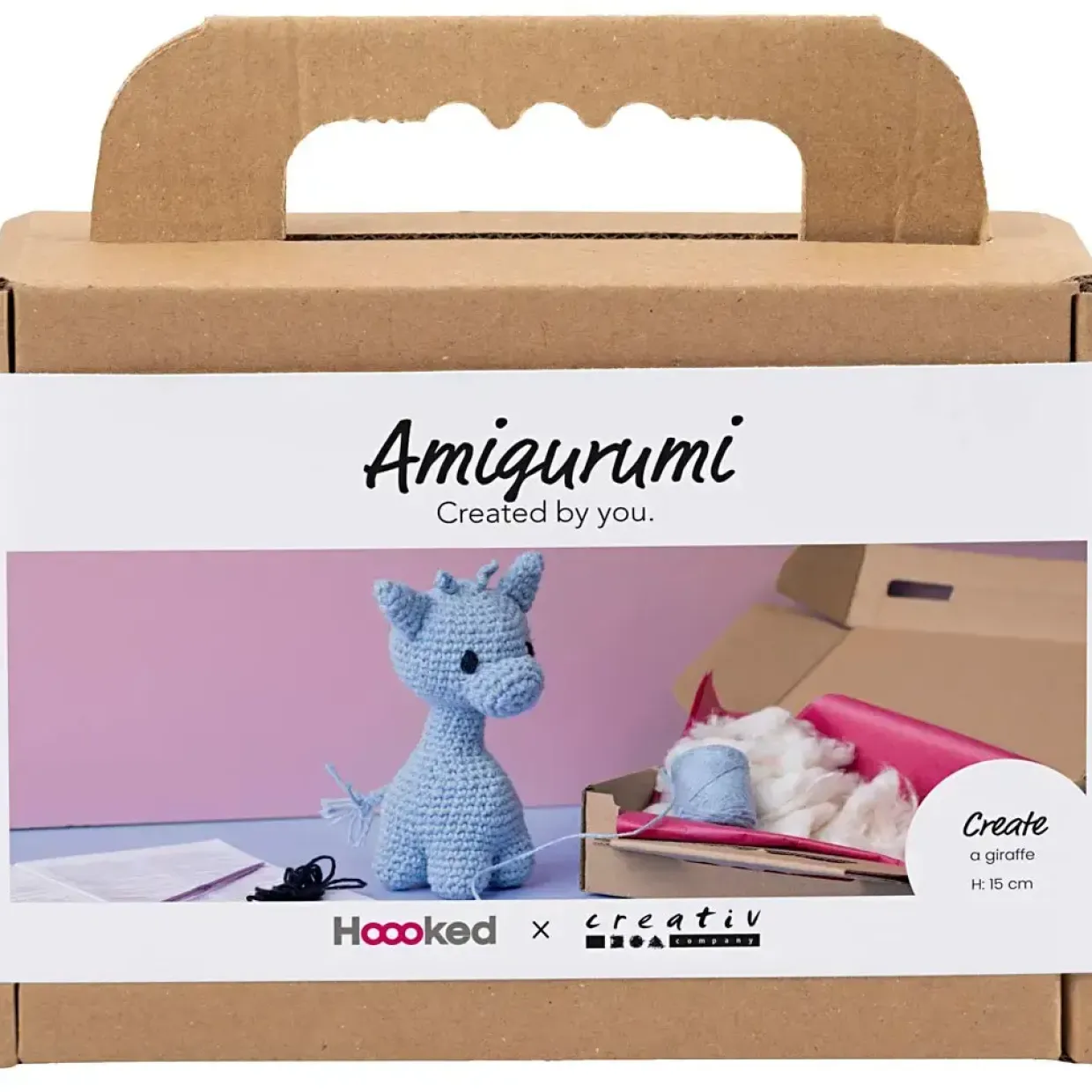 DIY Kit Amigurumi, Giraf, lys blå, 1 pk.