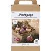 DIY Kit - Decoupage Julekugler - Tørrede blomster og bladguld - Julerød