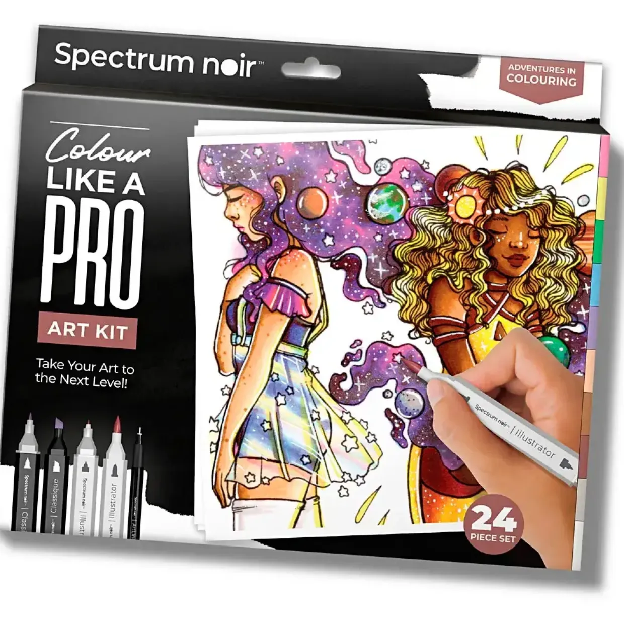 DIY Kit Illustration Eventyrlig farvelægning ass. farver