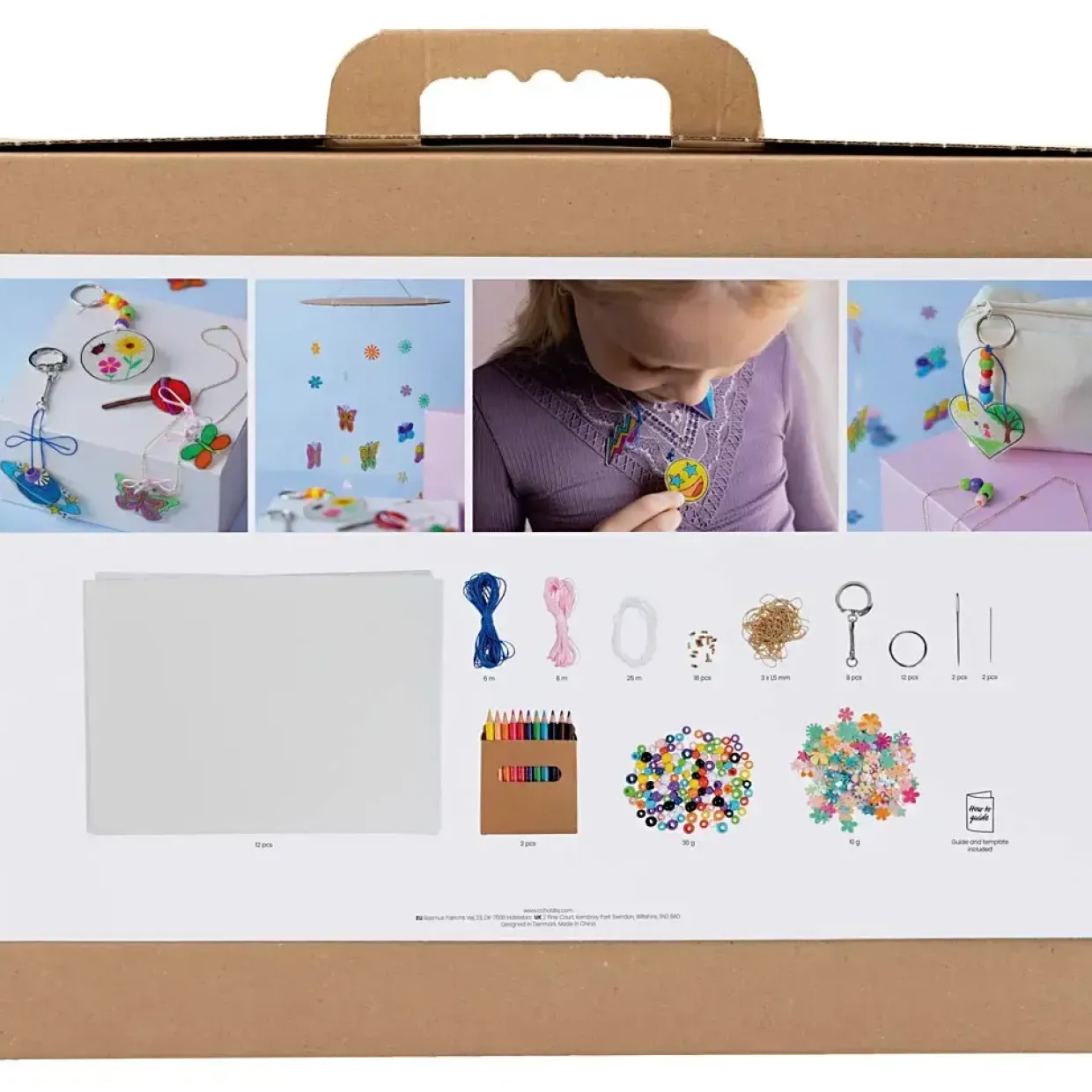 DIY Kit Krympeplast - til 12 pers, Uro, halskæde, armbånd, nøgleringe, ass. farver, 1 pk.