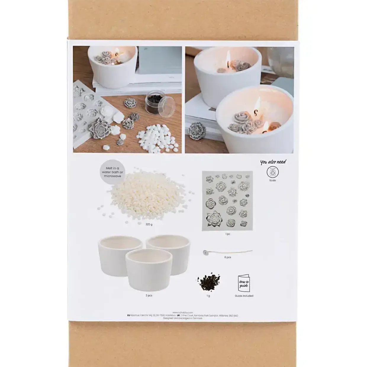 DIY Kit Lysstøbning | Rose, beige, hvid, creme | 1 pk.