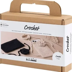 DIY Kit Mini Hækle Taske med rose