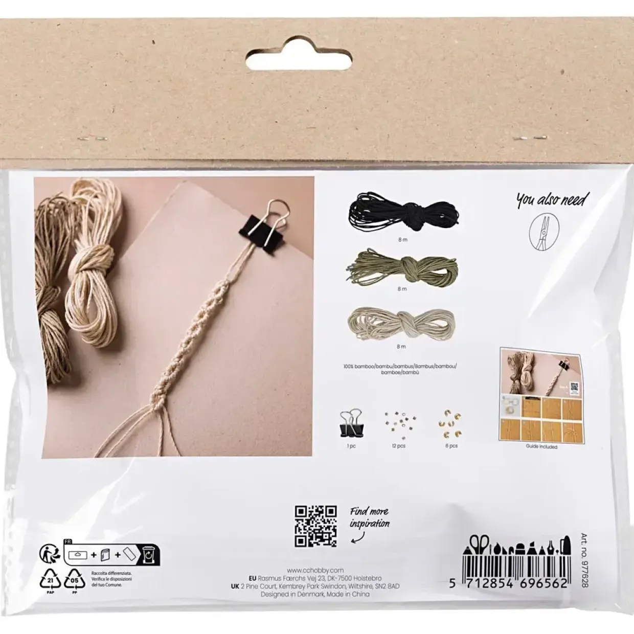 DIY Kit Mini Macramé Armbånd sort olivenbrun sand