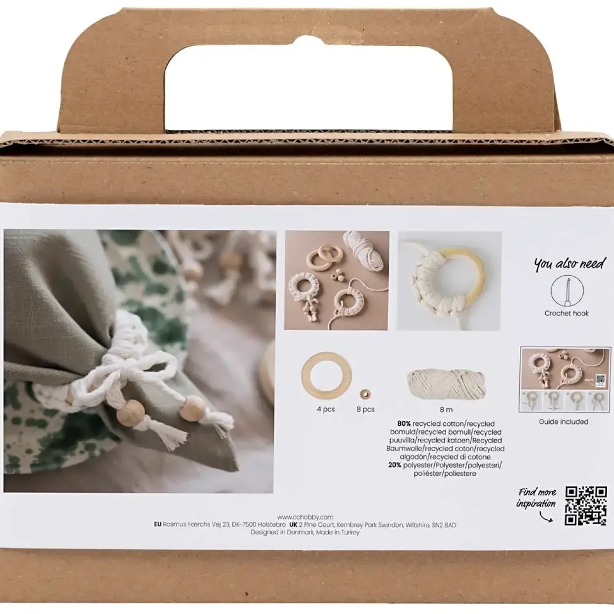 DIY Kit Mini Macramé Servietring off white